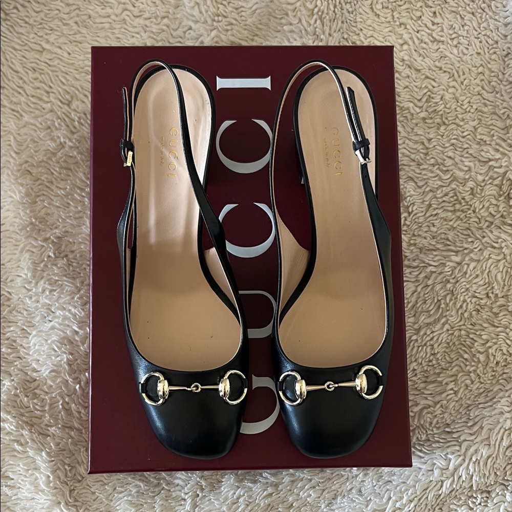 Gucci Horsebit Slingback Heels